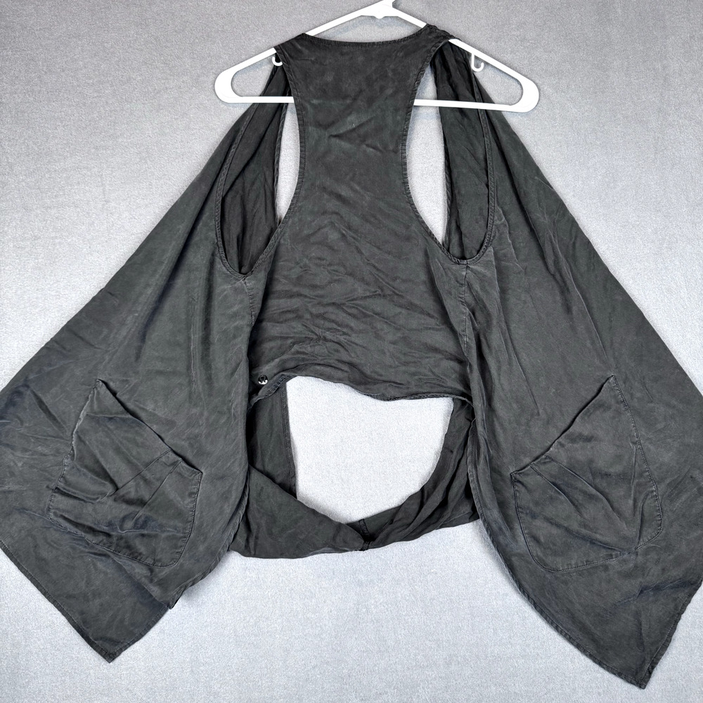 Lululemon Tranquility Sleeveless Wrap Sz 4 Black Draped Racerback Pockets Layer